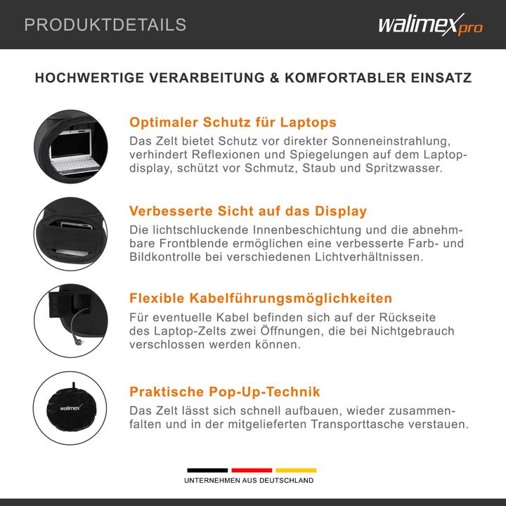 Immagine prodotto Walimex Tenda per computer portatile Pop-Up (Casella di registrazione)