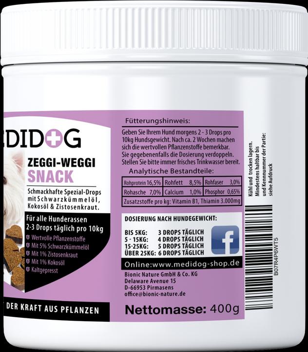 Produktbild Medidog Zeggi Weggi Drops (Adult, Senior, 1 Stk., 400 g)