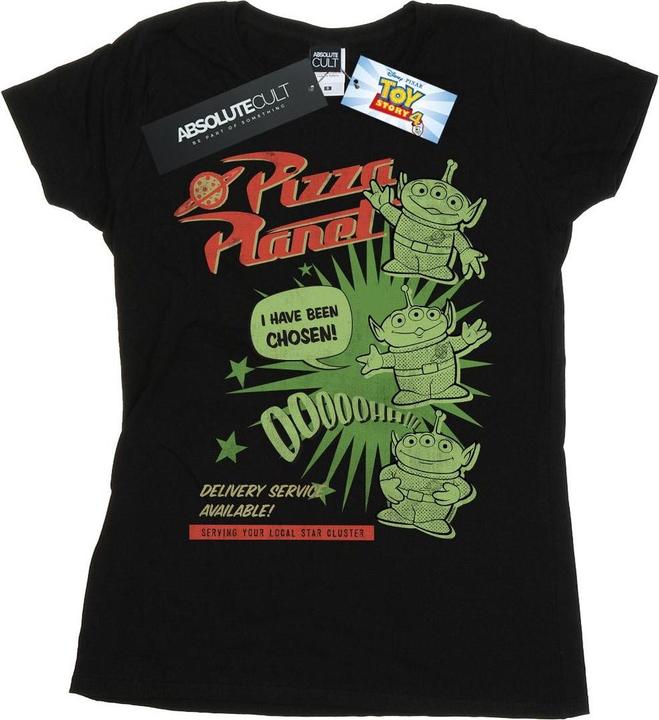 Actual product image Disney Womens/Ladies Toy Story 4 Pizza Planet Little Green Men Cotton T-Shirt (S)