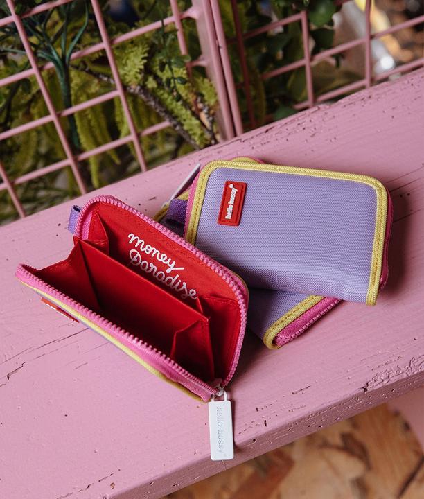 Actual product image Hello Hossy Mini Mauve Coin Purse - Purple / Yellow / Pink
