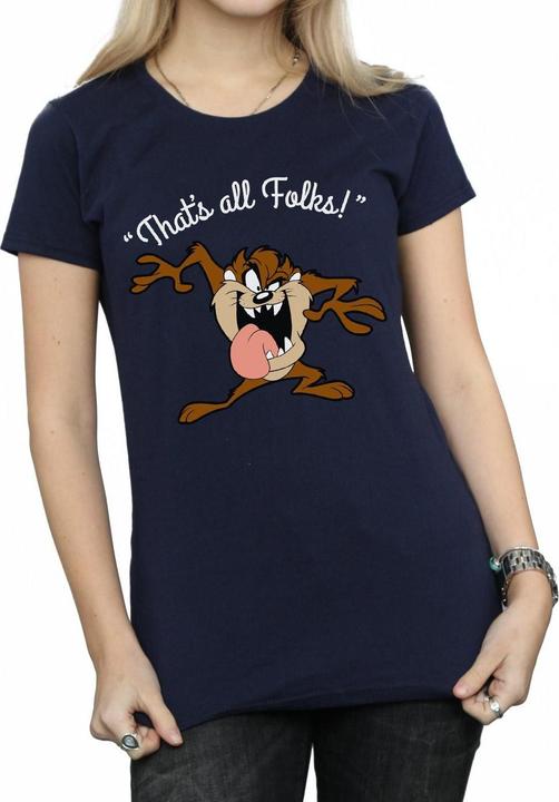Actual product image Looney Tunes Womens/Ladies That's All Folks Taz Cotton T-Shirt (L)