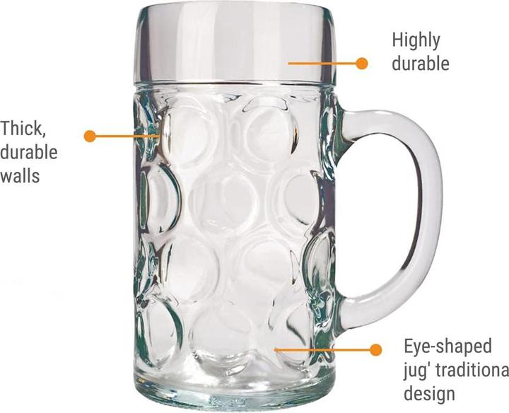 Immagine prodotto Ich-zapfe Bicchiere da birra, set di 6 boccali da birra, ISAR - 0,3 litri (0.30 l, 1 x)