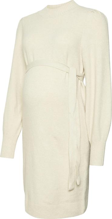 Produktbild Mamalicious Normal geschnitten Rollkragen Gerippte Ärmelbündchen Ballonärmel Kurzes Kleid Strickkleid (XL)