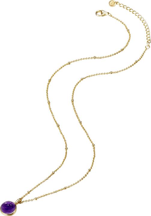 Actual product image Glanzstücke München Ladies sterling silver amethyst yellow gold 40.0 cm base chain + 5.0 cm extension - 11040 (Sterling Silver, 40 - 45 cm)