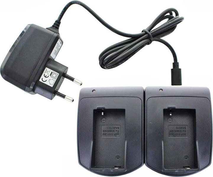 Actual product image AccuCell Quick charger and 2x battery suitable for Sennheiser BA2015 (Rechargeable battery)