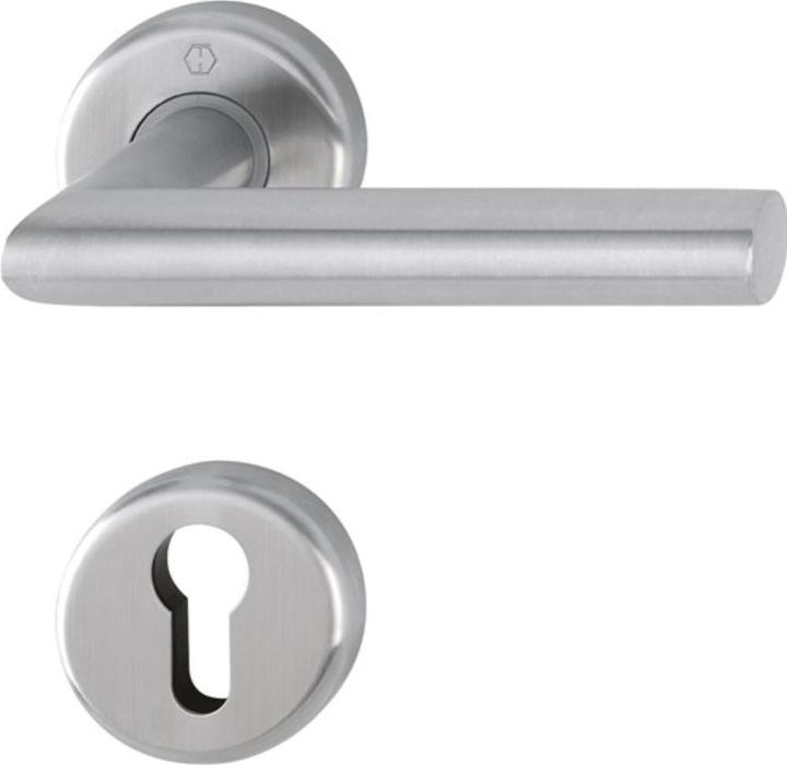 Actual product image Hoppe Utrecht rosette set E1444Z/17KV/17KVS stainless steel F69 round cylinder DIN left / right D/D (Door rosette)