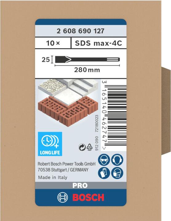 Produktbild Bosch Professional Zubehör PRO SDS max-4C Flachmeissel-Set, 25 x 280 mm (25 mm)