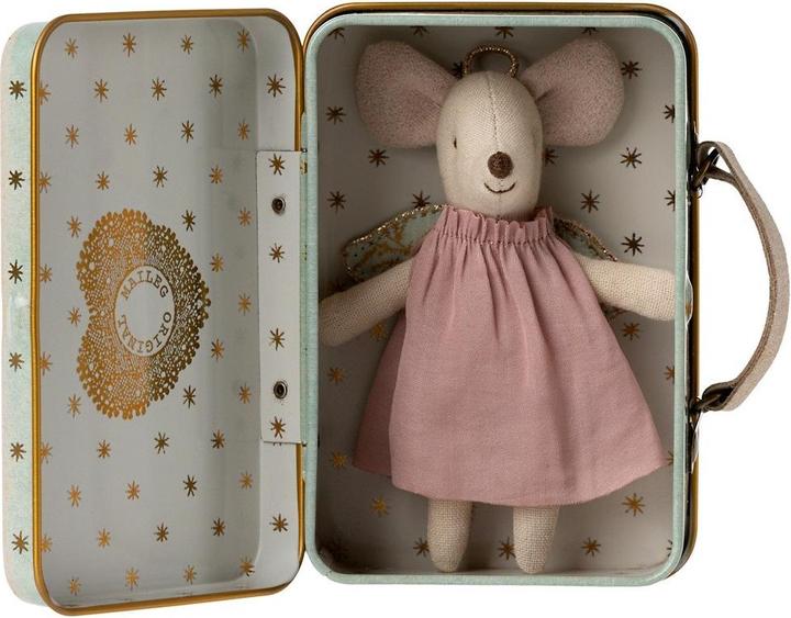 Actual product image Maileg Angel mouse in suitcase (7 cm)