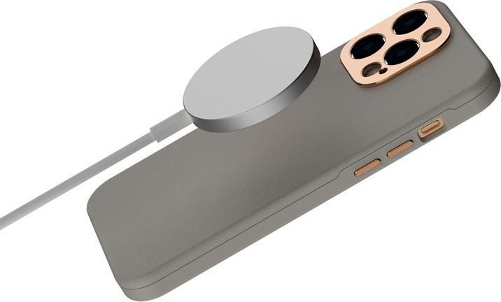 Produktbild Moshi Napa Slim MagSafe - Skórzane etui iPhone 14 Pro Max (Serene Gray) (Apple iPhone 14 Pro Max)