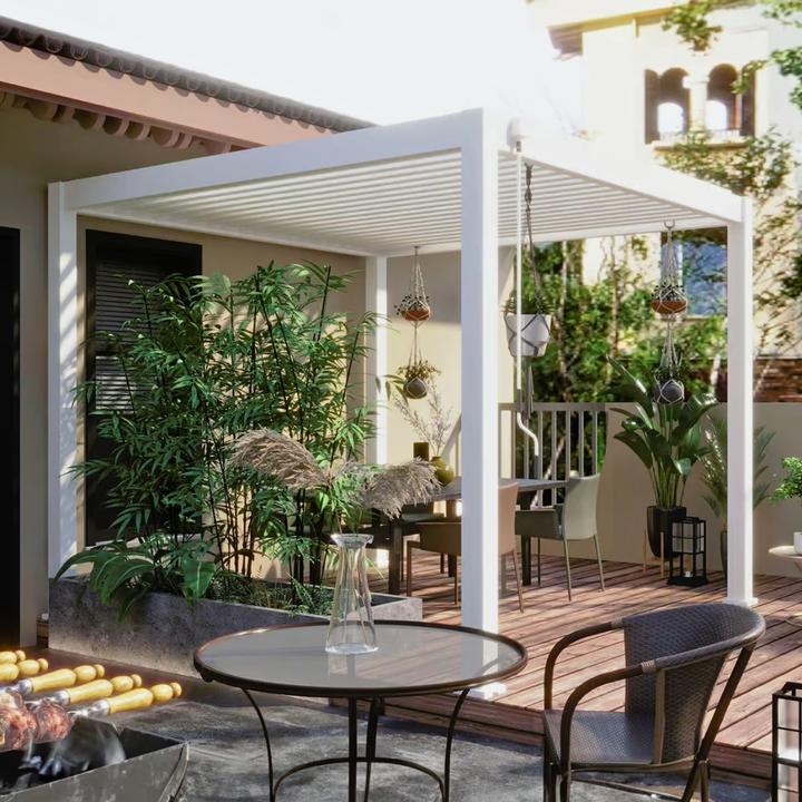 Image du produit Ventaris Pergola Classic avec toit à lamelles Blanc (300 cm, 300 cm)
