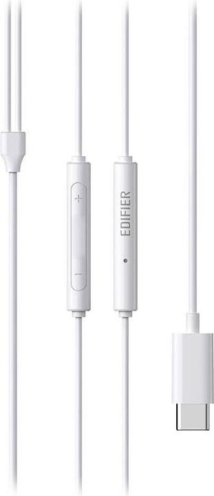 Actual product image Edifier P180 Plus wired earphones, USB-C (white) (No noise cancelling, Cable)