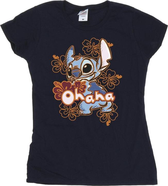 Produktbild Disney Lilo And Stitch Ohana Orange Hibiscus TShirt (L)