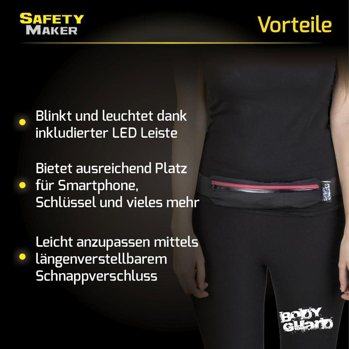 Image du produit SafetyMaker Sac banane LED noir/rouge