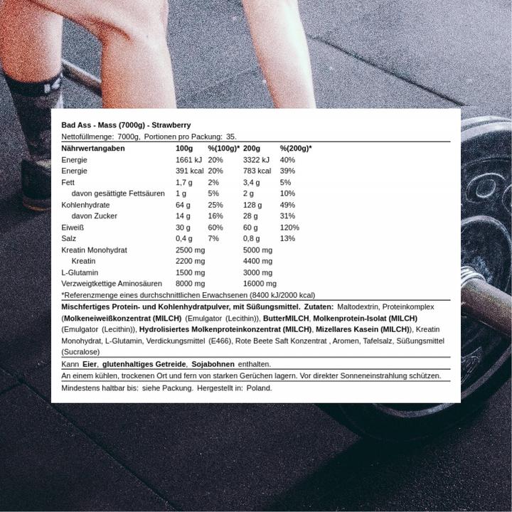 Actual product image Bad Ass Mass (Strawberry, 7000 g)
