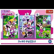 Produktbild Trefl Puzzle 3 x 80 – Minnie Maus (240 Teile)