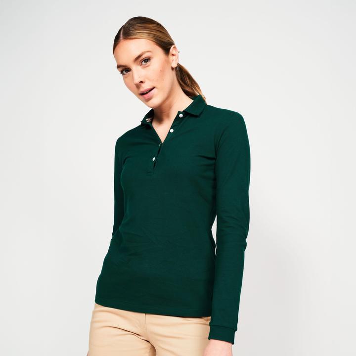Produktbild Inesis Women's long-sleeved golf polo shirt - mw500 green