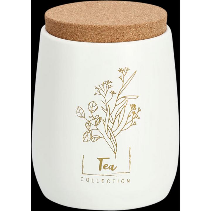 Actual product image Zeller Present Storage tin w. cork lid "Tea", 750 ml, metal (0.75 l)