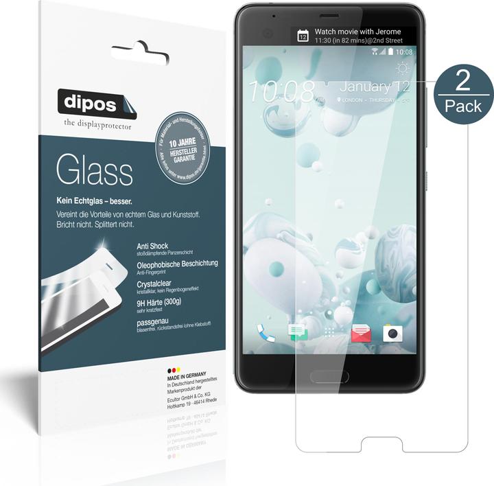 Actual product image Dipos Screen Protector Anti-Shock (2 Piece, HTC U Ultra)