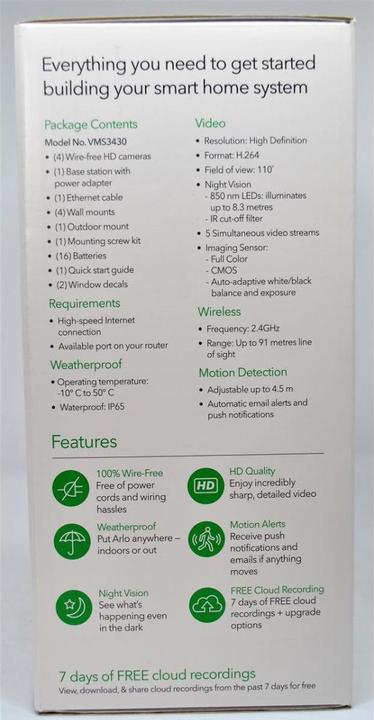 Productafbeelding Arlo VMS3430 Set van 4 (1280 x 720 pixels)