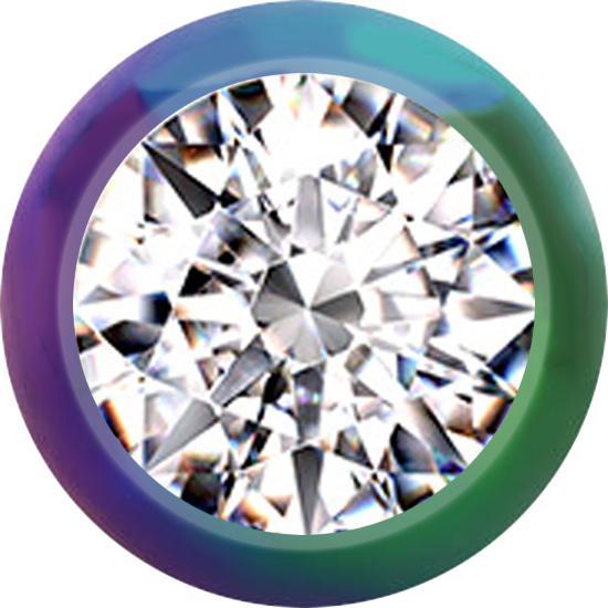 Actual product image Star Piercing Micro ball coloured with crystal silver (Surgical steel 316L)