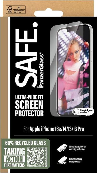 Productafbeelding PanzerGlass Safe. (1 Stuk, Apple iPhone 14, Apple iPhone 13, Apple iPhone 16e, Apple iPhone 13 Pro)