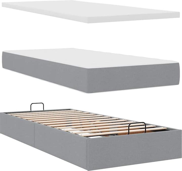 Image du produit VidaXL Lit Ottoman avec matelas Gris clair 120x200 cm Tissu (120 x 200 cm)