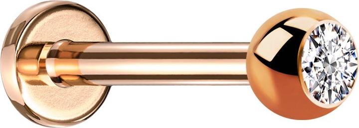 Produktbild Star Piercing Labret rosegold mit Kugel Kristall silber (Chirurgenstahl 316L)