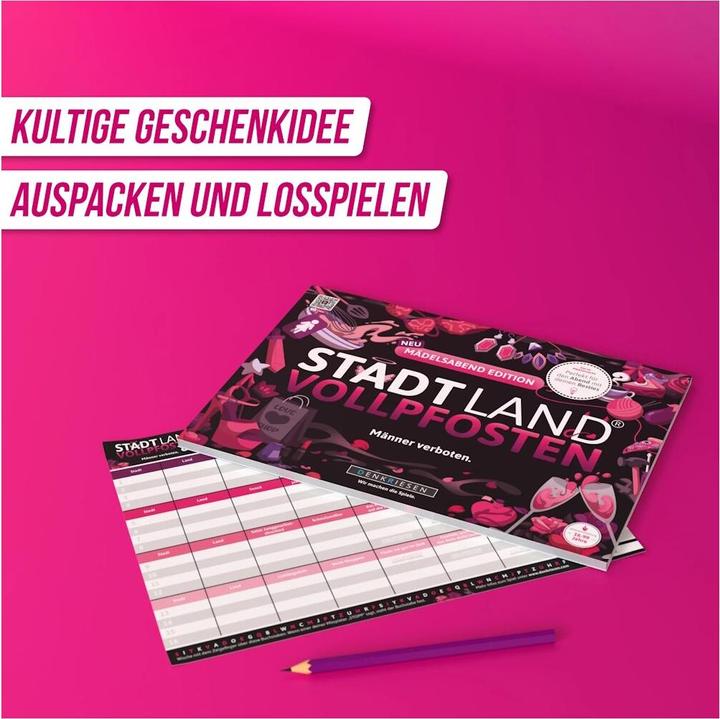 Produktbild Denkriesen STADT LAND VOLLPFOSTEN® A4 - MÄDELSABEND EDTITION - "Männer Verboten" (Deutsch)