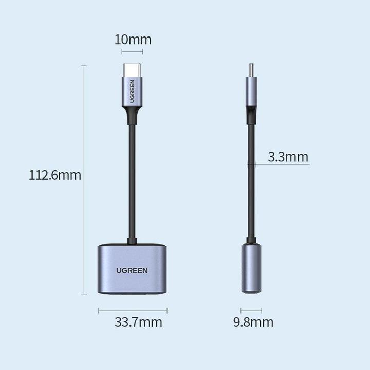 Productafbeelding Ugreen Adapter voor hoofdtelefoon (USB Type C, 3,5 mm aansluiting)