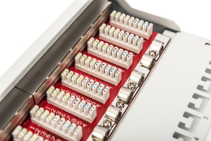 Actual product image Digitus CAT 6A Patch Panel, shielded, 12-Port, 1HE, 10", grey