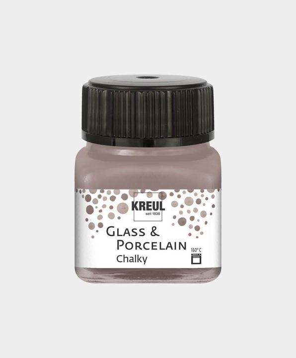 Actual product image Kreul Glass & Porcelain Chalky, porcelain and glass paint (Mild mocha, 20 ml)