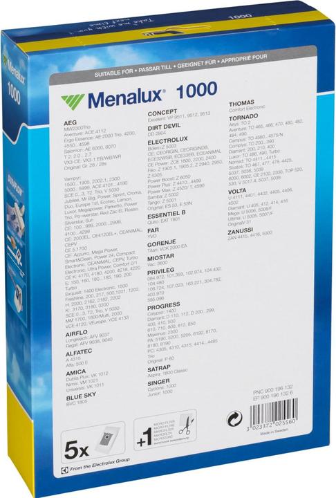 Nährwerte und Zutaten Menalux 1000 (5 x)