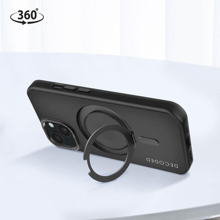 Actual product image Decoded Recycled Plastic Loop Stand Backcover iPhone 15 Plus Black (Apple iPhone 15 Plus)