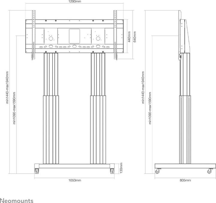 Actual product image Neomounts Motorised Mobile Floor Stand - VESA up to (120", 250 kg)