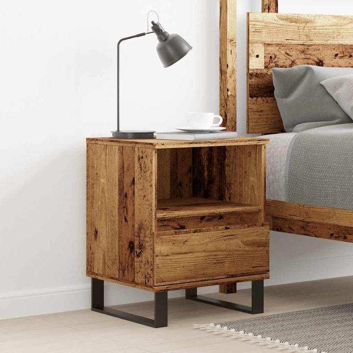 Image du produit VidaXL Table de chevet Rangement de nuit Commode de nuit Console de chevet aspect bois ancien (40 x 35 x 50 cm)