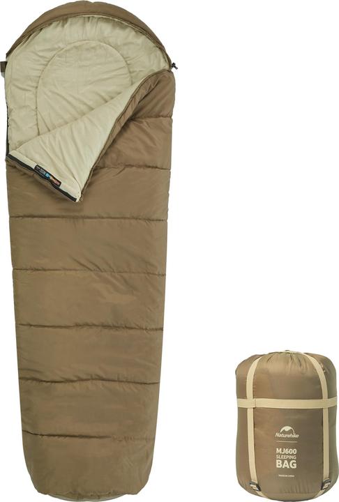 Actual product image Naturehike mj600 mummy CNK2300SD014-brown-right sleeping bag