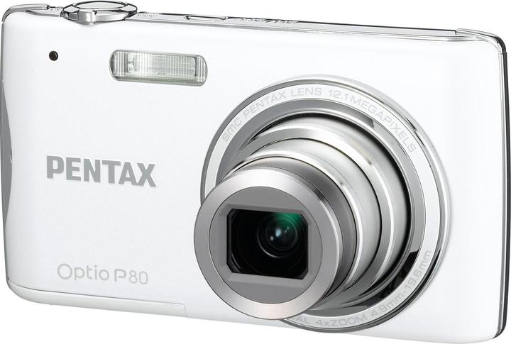 Produktbild Pentax Optio P80, 12 MPixel, 4x WW-Zoom, HD-Movie, Weiss (1/2,3'')