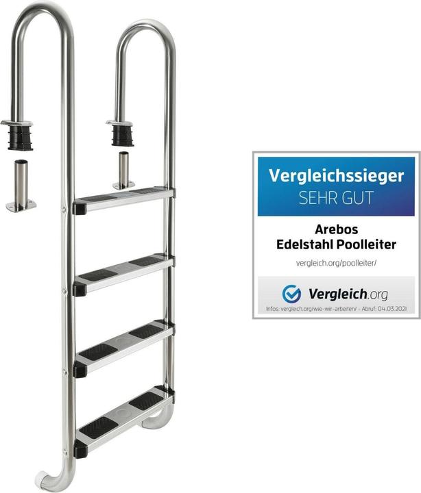 Image du produit Arebos Échelle de piscine en acier inoxydable