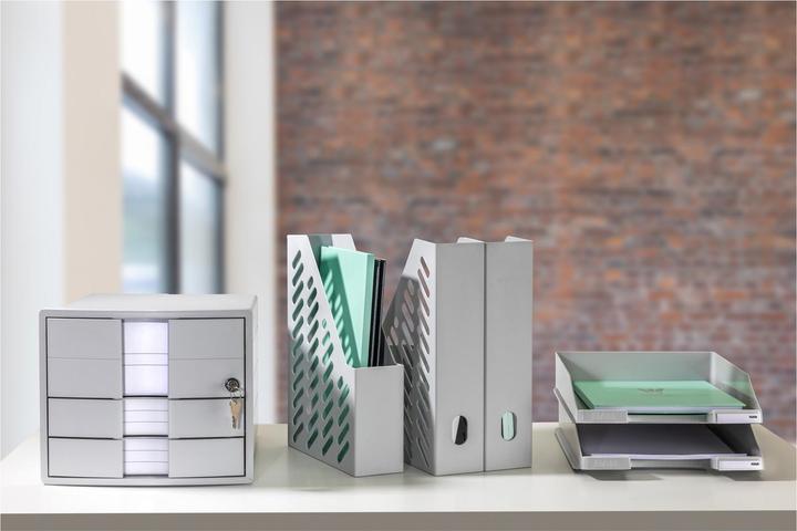 Actual product image Han IMPULS 1018-11 Drawer box gray DIN A4, DIN C4 Number of drawers: 3 (C4, A4)