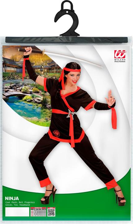Image du produit Widmann Costume de la fille ninja noire (S)