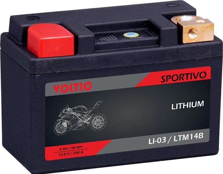 Image du produit Voltic Sportivo LI-03 YB12A-A Batterie moto lithium 4Ah LTM14B (12 V, 12 Ah, 240 A)
