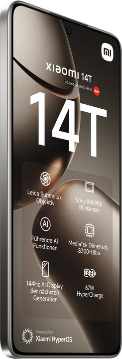 Immagine prodotto Xiaomi 14T (256 GB, Grigio Titano, 6.67", Doppia SIM, 50 Mpx, 5G)