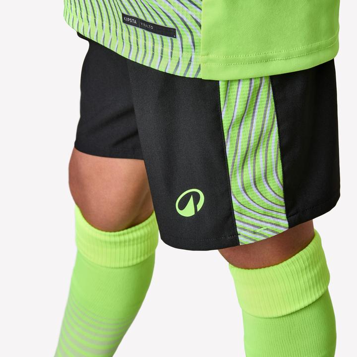 Produktbild Kipsta Kinder Fussball Shorts - VIRALTO Wavy schwarz/gelb (140)