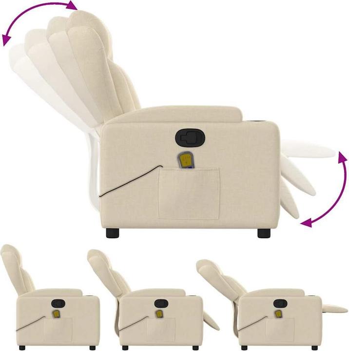 Produktbild VidaXL Massagesessel Creme Stoff,Farbe: Creme,Material: Stoff (100