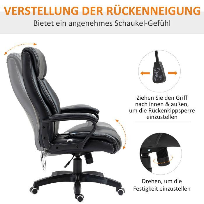 Immagine prodotto Swisshandel24 Poltrona da ufficio con massaggio poltrona ergonomica con 6 punti di vibrazione Sensazione di lino