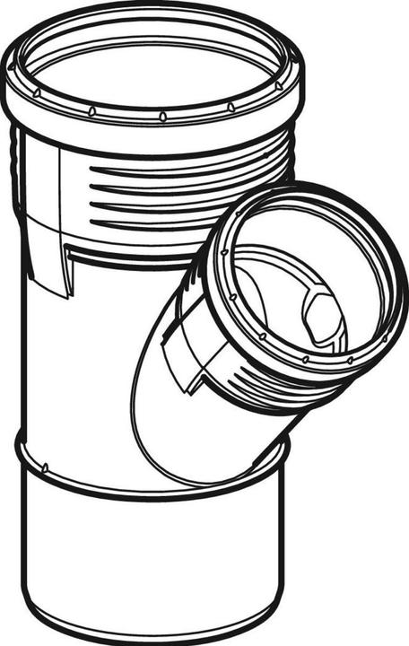 Produktbild Geberit Vertriebs GmbH Silent-PP Abzweig 45Grad, mit Muffen DN100/100