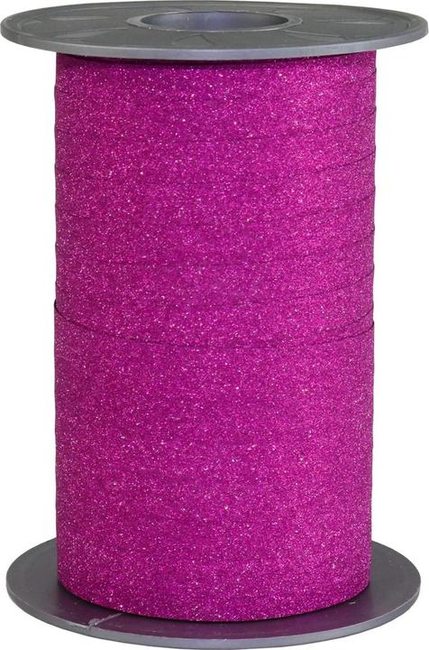 Pattberg Geschenkband Poly Glitter 1 cm x 100 m, Pink (Geschenkband, 1 x)