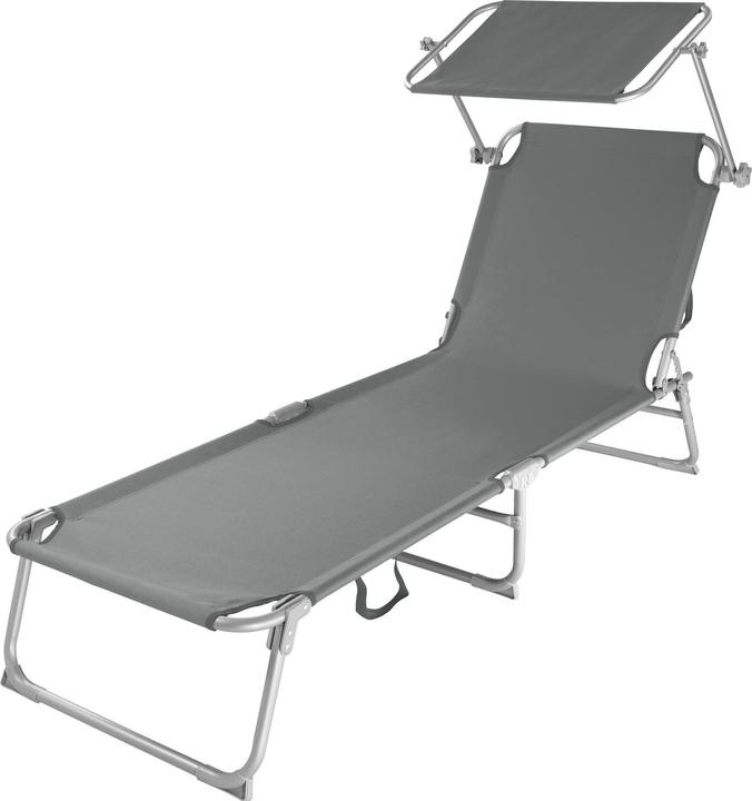 Actual product image tectake Sun lounger with sun shade (190 cm)