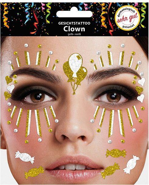 Produktbild Sombo Gesichts Tattoo Clown gold