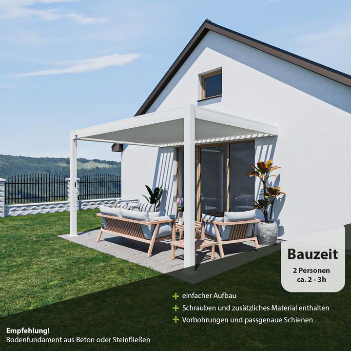 Produktbild Weide Wandpergola Deluxe Plus 3x4m Weiss (400 cm, 300 cm)